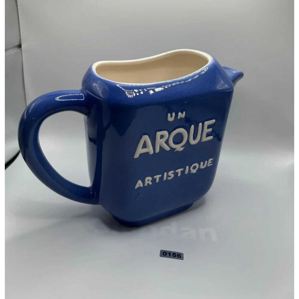 Restoration Hardware Un Arque Artistique Blue Ceramic‎ Pitcher Jug #156